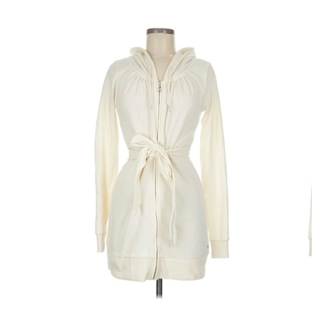 Victoria’s Secret Plush and Lush Women's Cream Hoodie Sweatshirt Jacket Dress S - Picture 9 of 9